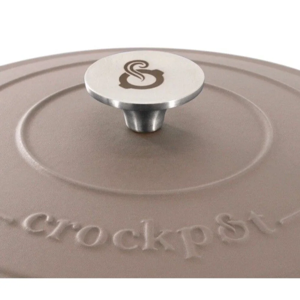 Pink Dutch Oven Crockpot 5 Qt Enameled Cast Iron Dutch Oven in Matte Dusty Pink